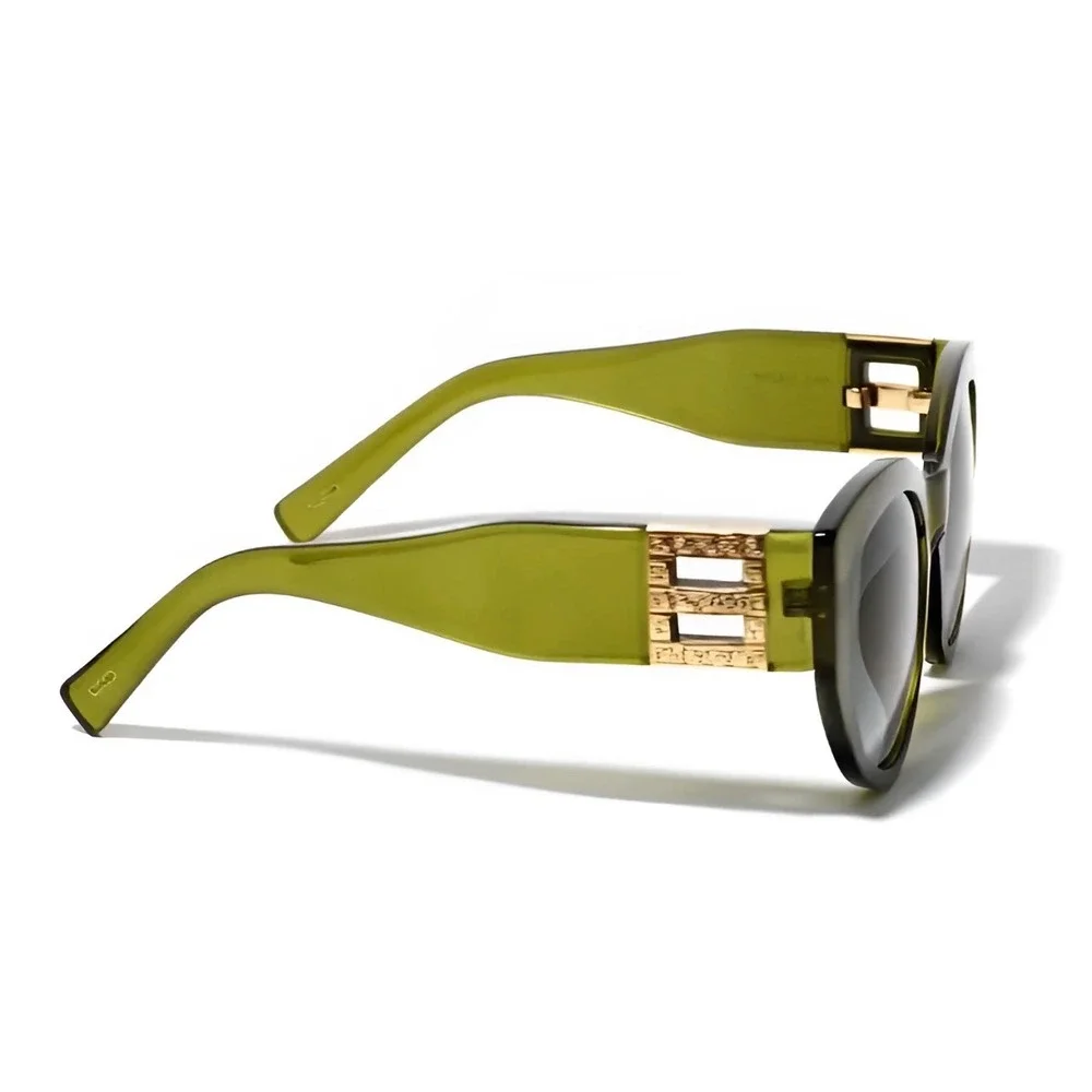 Olive Green Oversized Cat Eye Sunglasses Women Luxury Trendy Outdoor Retro New‎